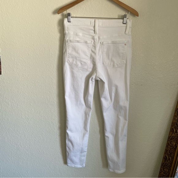 Madewell 10” High Rise Skinny Crop Button Fly White Jeans AJ152 Stretchy Size 28 - Picture 6 of 10